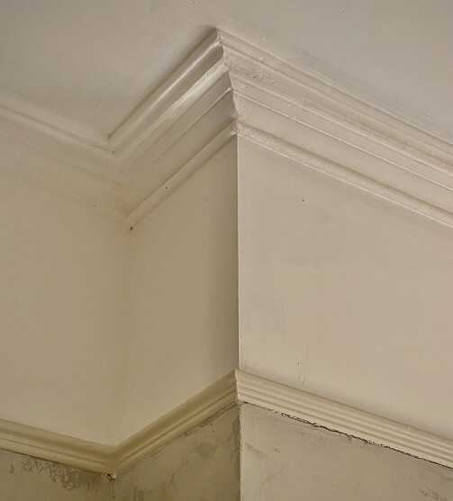 Finished plaster cornice run in situ Edinburgh