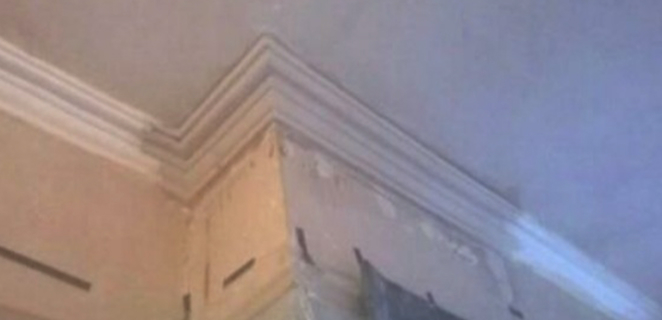 Nelson Street cornice with the finish run and patched in.