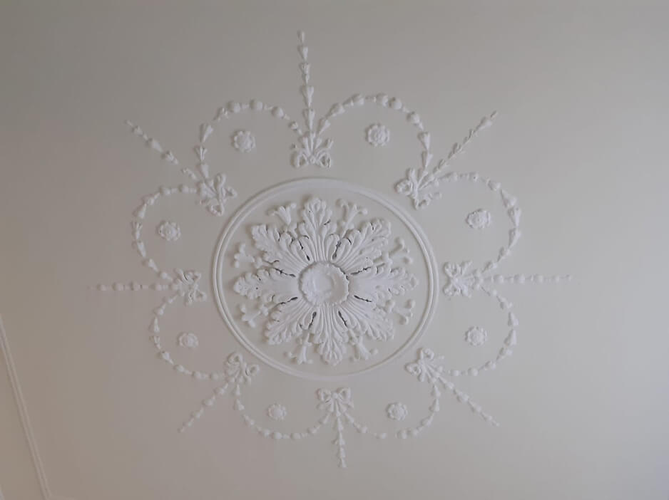Restored plaster ceiling rose Georgian in Edinburgh