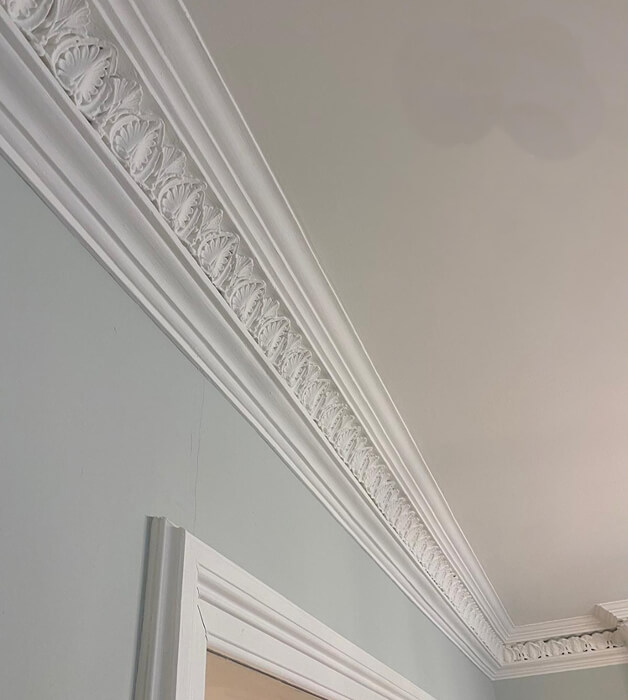 Restored Georgian plaster cornice in Edinburgh