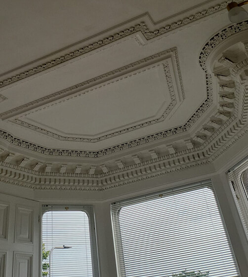 Restored Georgian plaster cornice Edinburgh